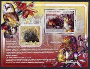 Guinea - Bissau 2008 Owls and Porcupines (with orchids) p...