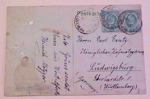 NIGERIA   SOUTHERN 1910 FOR--- TO GERMANY on PICTURE CARD 