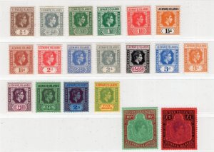 KGVI LEEWARD ISLANDS 1938 VERY GOOD SET SG 95-114 PERFECT MH