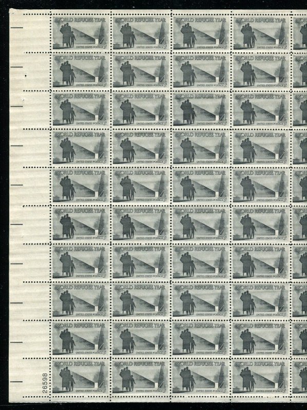 1149 World Refugee Year Sheet of 50 4¢ Stamps MNH 1960 