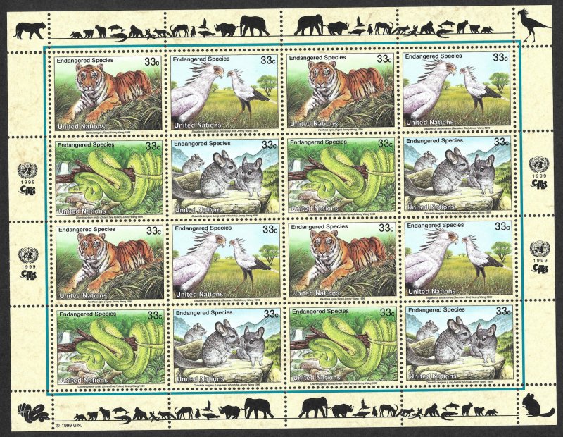 Doyle's_Stamps: 1999 U.N. Endangered Species Sheet Set