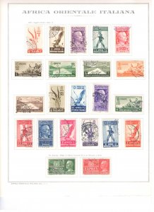 1938 ITALIAN EASTERN AFRICA, Various Subjects, 35 values, used, n . 1/20 + A1 /