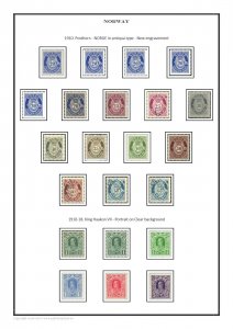 Norway Norge 1855-2021 PDF (DIGITAL)  STAMP ALBUM PAGES