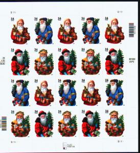 3537-3540 3540b 19th CENTURY SANTA ADHESIVE PANE NH 