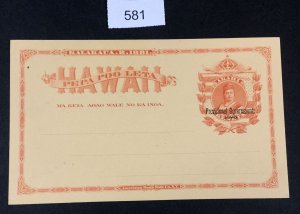 MOMEN: US STAMPS  HAWAII #UX5 POST CARD UNUSED  $30 LOT #581