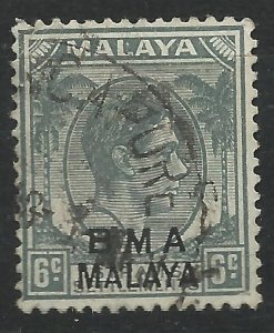 BMA Malaya - 6c grey - SG6 used