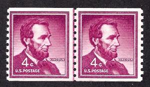 1058 Mint,OG,LH... Line Pair... SCV $2.50... Large Holes