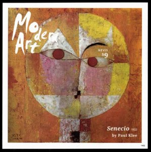 Nevis 2014 - Modern Art - IMPERF Souvenir Stamp Sheet - Scott #1789 - MNH