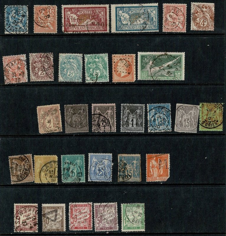 France postmark hoard part 9 = 1880s-1925 mix