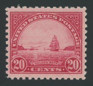 USA 567 - 20 cent Golden Gate - F/VF Mint nh - PSE Certificate - reperf at right