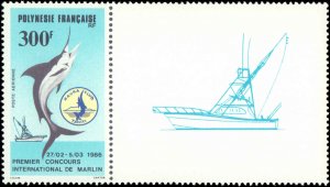 French Polynesia #C217, Complete Set, 1986, Fish, Never Hinged
