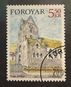 Faroe Island 2004 Scott 449 used - 5.50kr,  Christmas,  Church in Vágur