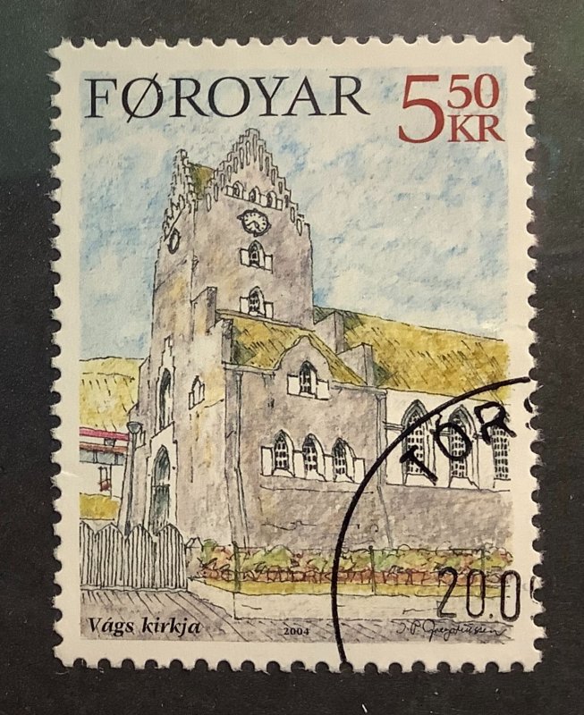 Faroe Island 2004 Scott 449 used - 5.50kr,  Christmas,  Church in Vágur