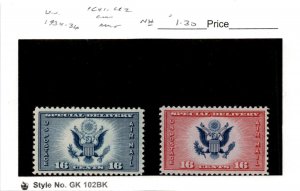 United States Postage Stamp, #CE1-CE2 Mint NH, 1934 Airmail Special Del. (AG) 