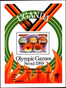 Uganda #651-655, Complete Set(5), 1989, Olympics, Never Hinged