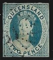 Queensland #20 Imperf - 4 Margins - Beauty - CV $300