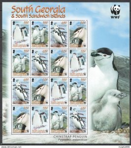 2008 South Georgia Wwf Penguins Birds Fauna #454-7 48 Euro ** Fat018