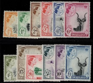 SWAZILAND QEII SG53-64, 1956 complete set, NH MINT. Cat £120.