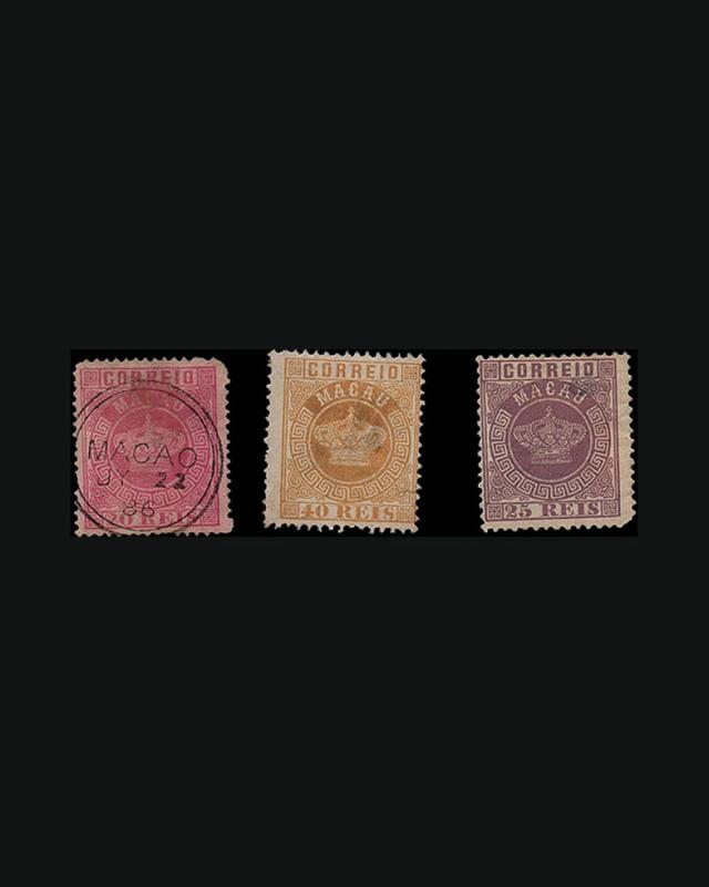 VINTAGE:MACAU-PORTUGAL 1885 ALL THINS USD SCOTT #5-7-9 $990 LOT #1885X99