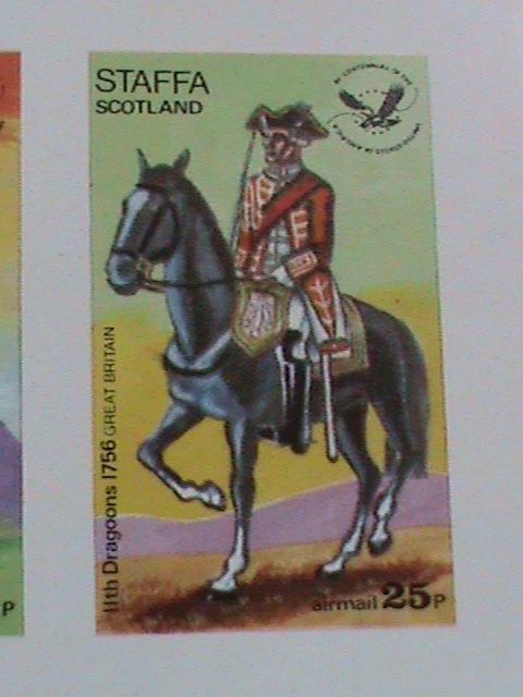 STAFFA SCOTLAND STAMP: SOLDIERS  ON HORSES IMPERF- MNH - MINI SHEET