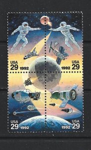 UNITED STATES - 1992 SPACE ACCOMPLISHMENTS BLOCK OF FOUR - SCOTT 2634a - MNH