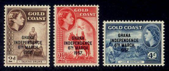 Ghana Sc# 25-7 MNH Independence Overprints