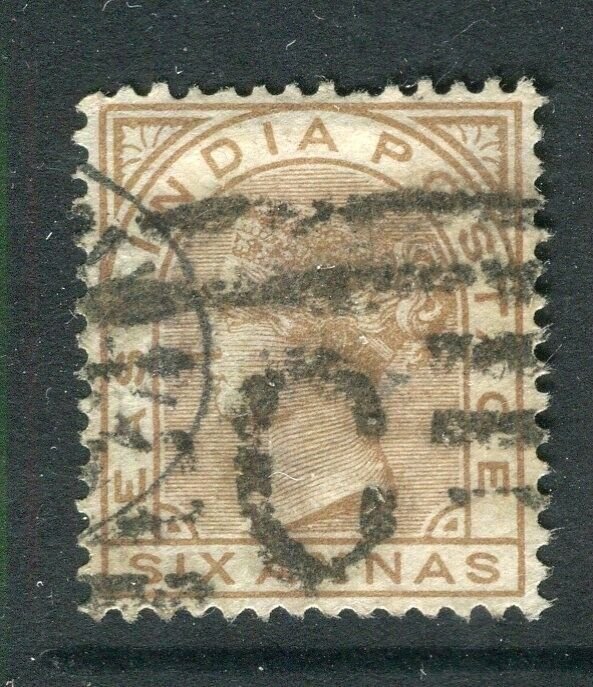 INDIA; 1876 early classic QV Wmk. issue fine used 6a. value + POSTMARK