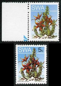 SOUTH WEST AFRICA SG245a 1973-79 Succulents 5c error BLACK OMITTED U/M