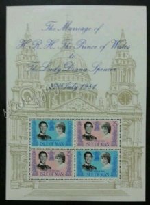 Isle Of Man Marriage Of HRH Prince Of Wales To The Lady 1981 (sheetlet MNH
