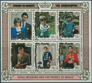Cook Islands Penrhyn 1981 SG234 Royal Wedding surcharges MS MLH