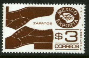 MEXICO Exporta 1118, $3P Shoes Prf14 Unwmkd Fosfo Paper 5 MINT, NH. VF.