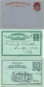 Chile 3 used cards/1899-1910