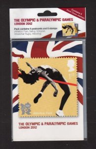 LONDON 2012 OLYMPIC GAMES PACK (CONTAINS 5x POSTCARDS & 5x 1st CLASS STAMPS)