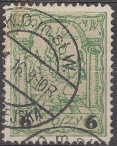 Poland Warsaw Town Post K.O.M.W.  1915 5 Groszy with 6 Gr overprint Used