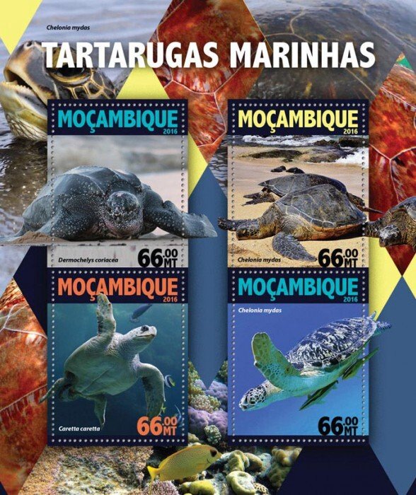 MOZAMBIQUE - 2016 - Turtles - Perf 4v Sheet - Mint Never Hinged