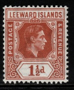 LEEWARD ISLANDS SG101 1938 1½d CHESTNUT MTD MINT