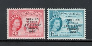 Somaliland 1960 Opening Legislative Council Overprint Scott # 140 - 141 MH