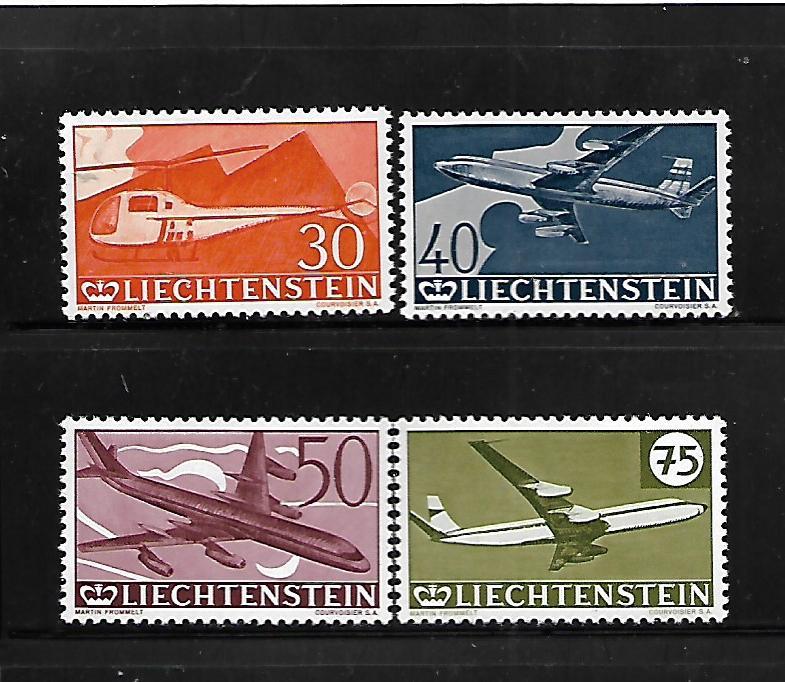 LIECHTENSTEIN, C34-C37,  MINT HINGED, PLANE TYPE