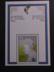 SLOVENIA 1996 SC# 254 VISIT OF POPE JOHN PAUL II MNH S/S VF-HARD TO FIND