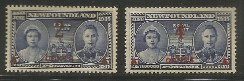 NEWFOUNDLAND  250-251  MNH,  GEORGE VI AND QUEEN ELIZABETH