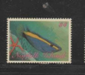 NORFOLK ISLAND #657 1998 $4 GOLD RIBBON SOAP FISH MINT VF NH O.G