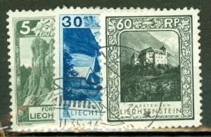 KT: Liechtenstein 94-5, 97-9, 103 used (perf 10.5) CV $115; scan shows only a...