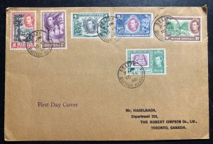 1938 Belize British Honduras First Day Cover FDC To Toronto Canada