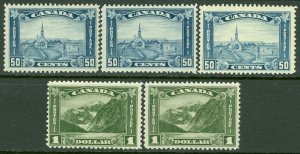 CANADA : 1930. Nice grouping of Scott #176(3),177(2) All are Fresh & w/full OG