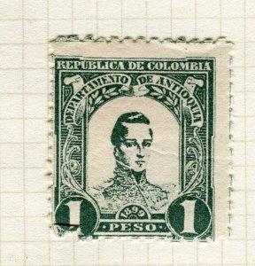 COLOMBIA; ANTIOQUIA 1899 classic Mint hinged Portrait 1c. value