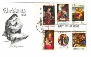 US 1507 8c Christmas Madonna FDC w other stamps Artmaster Cachet Unadd ECV$12.50