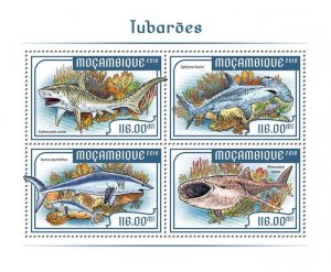 MOZAMBIQUE - 2018 - Sharks - Perf 4v Sheet - Mint Never Hinged