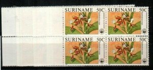 Suriname Scott 743-6 Mint NH blocks