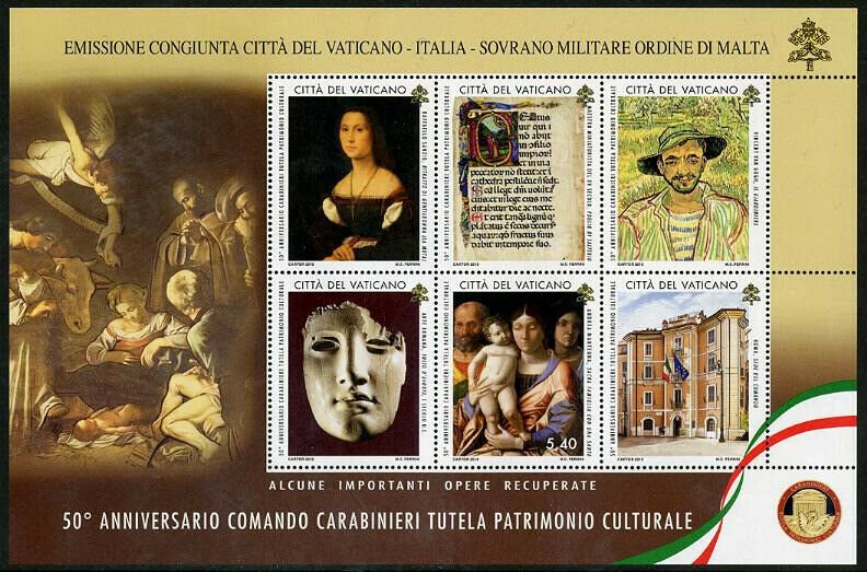 HERRICKSTAMP NEW ISSUES VATICAN Sc.# 1717 Carabinieri, Joint w/ Italy and SMOM