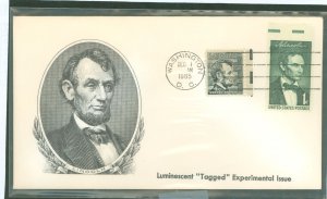 US 1282a Abe Lincoln Boerger 1st day cachet Washington, DC Dec 1 1965 cancel unaddressed